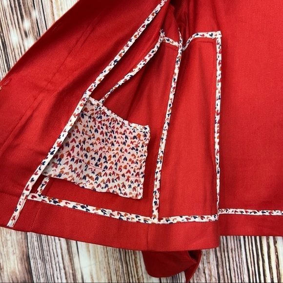 CAbi Red Valentine Linen Blend Blazer Jacket Size Medium - Picture 9 of 12